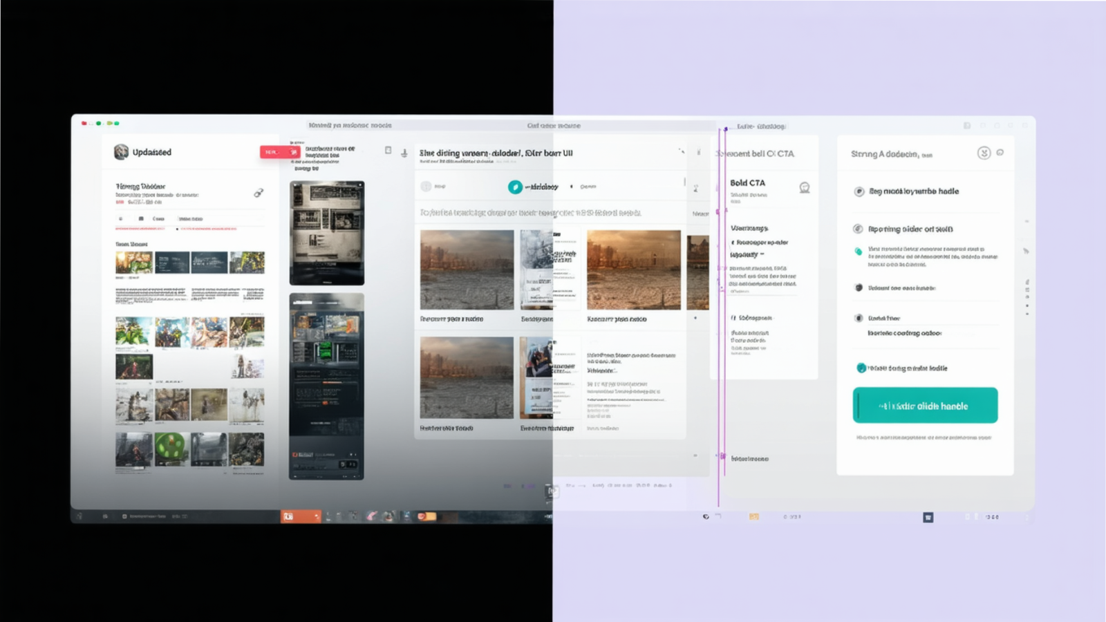 Before/After split UI