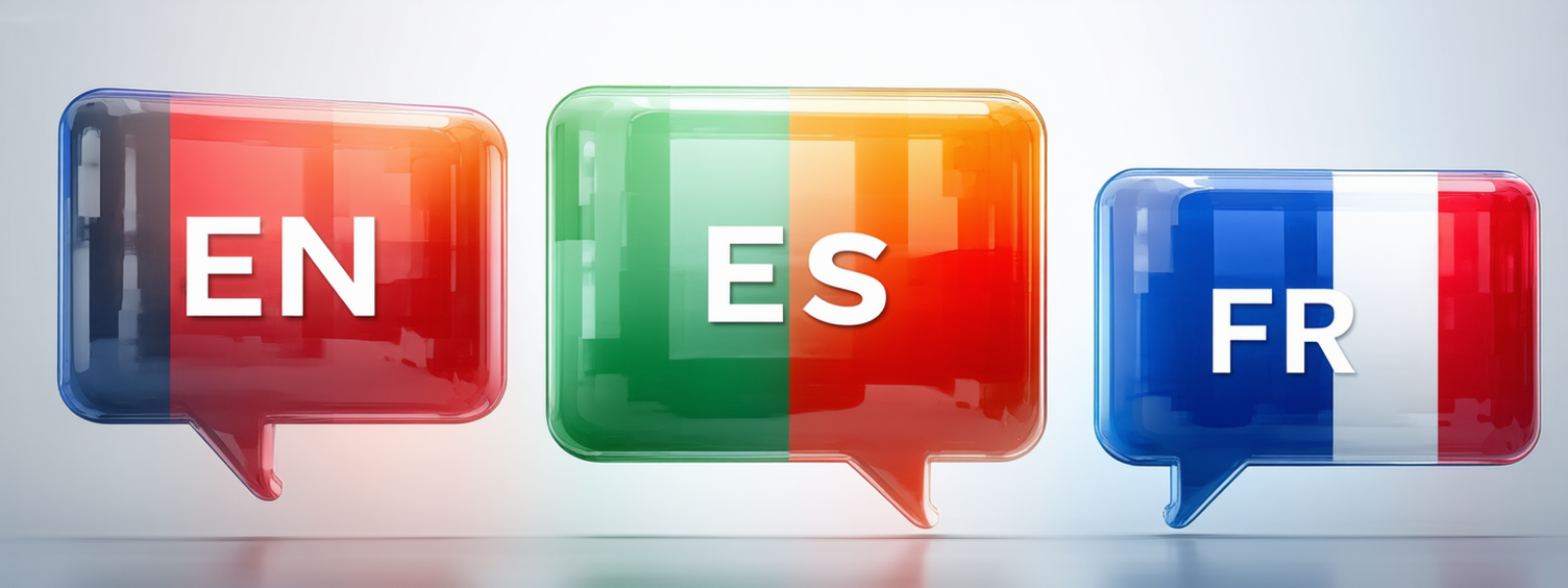 Language bubbles EN ES FR