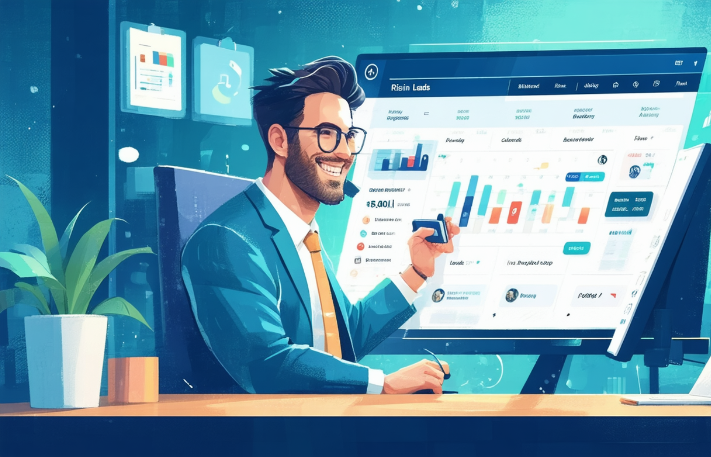 Happy owner with growing metrics